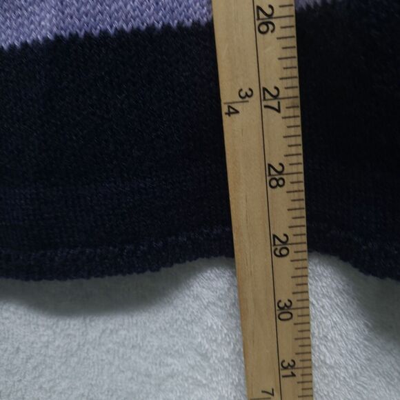 Christopher & Banks Sweater Petite XL Blue Full Zip Cardigan Geometric Knit - Picture 6 of 8